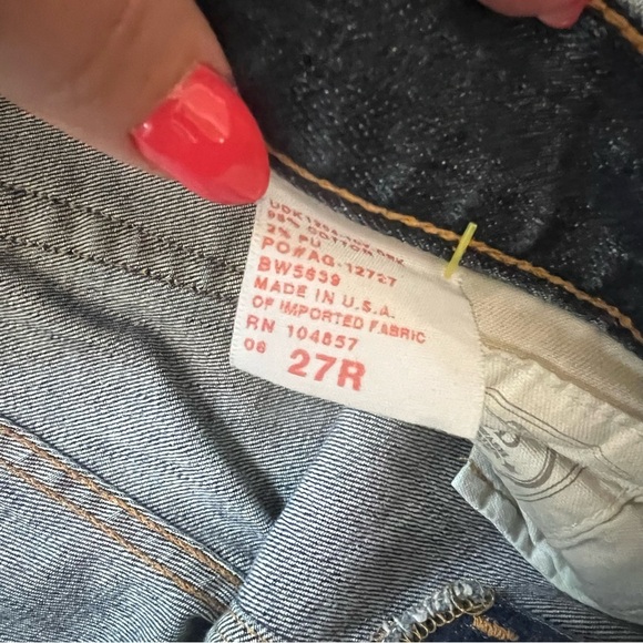 Ag Adriano Goldschmied Blue Straight Jeans Distressed - Picture 5 of 6